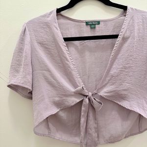 Purple silky tie top